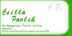 csilla pavlik business card